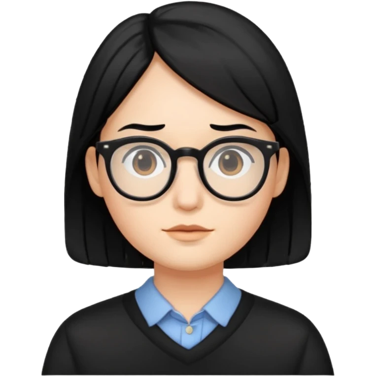 Bug with middle part black hair and glasses emoji