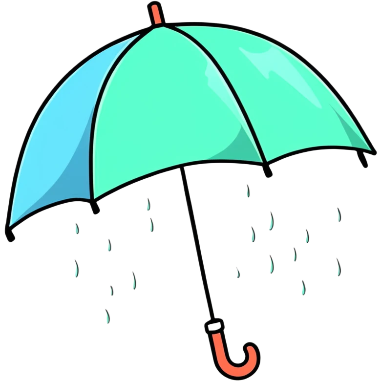 pastel umbrella under rain emoji