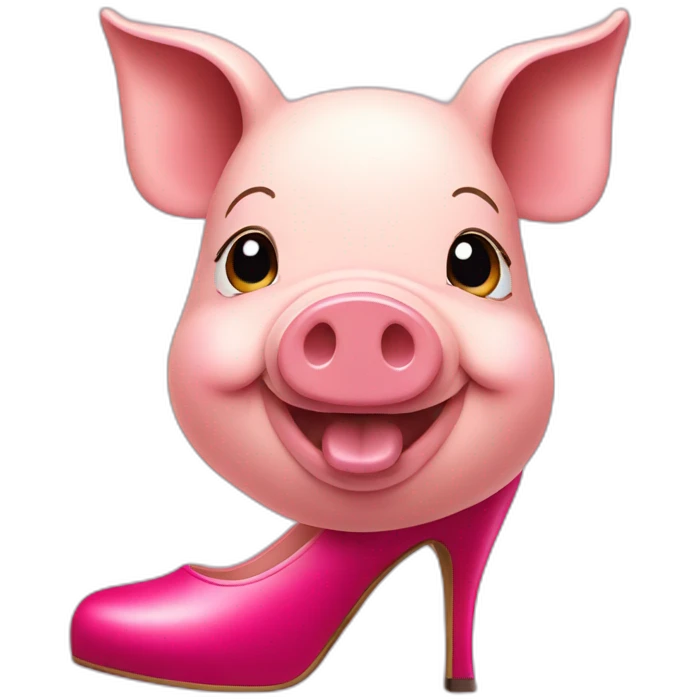 Happy pig in high heels emoji
