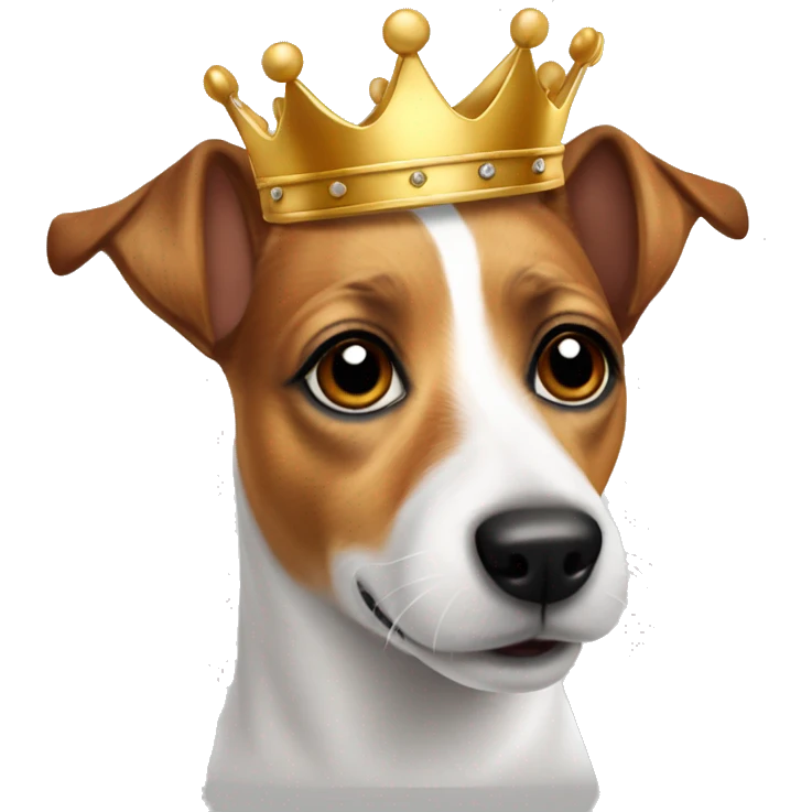 dog jack russell terier with crown emoji
