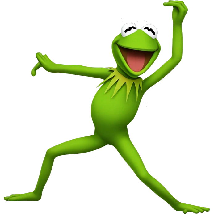 Kermit the frog dabbing emoji