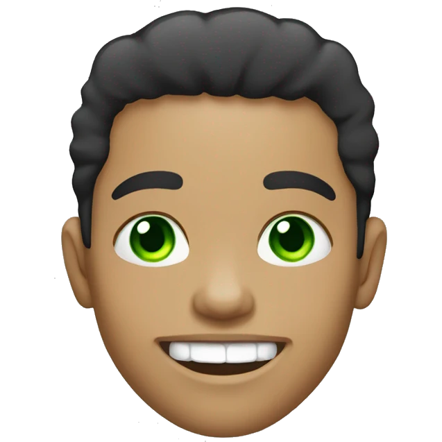 mixed lightskin with green eyes and gap teeth emoji