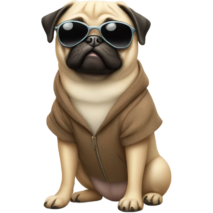 Pug with sunglasses emoji