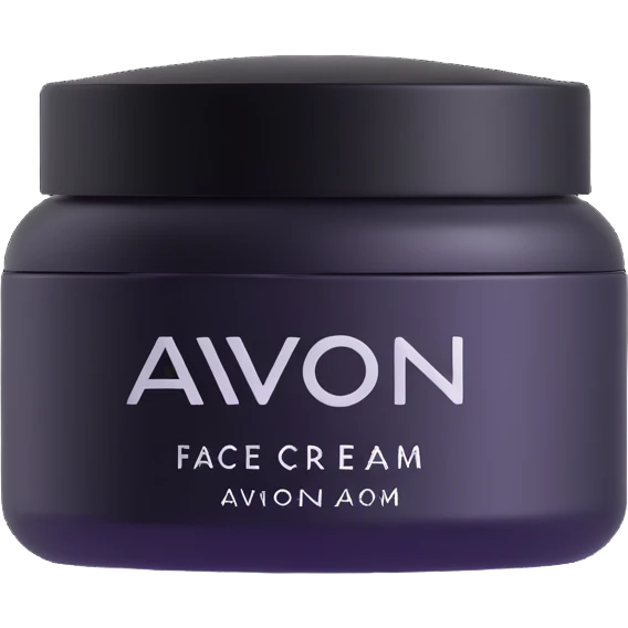 face cream jar with AVON logo emoji