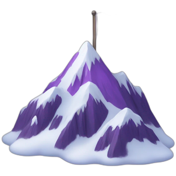 purple snow peak with a flag purple at the top emoji