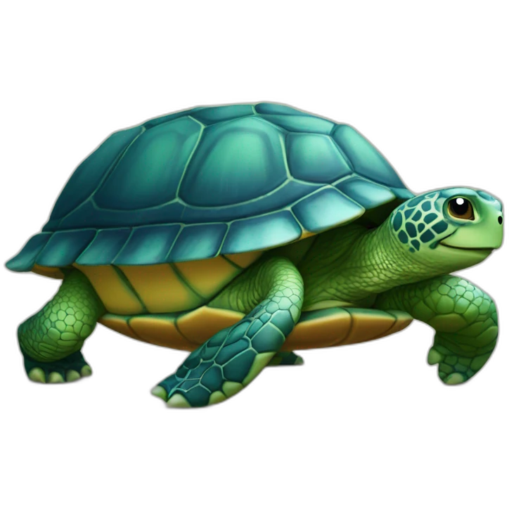 Chat sur une tortue emoji