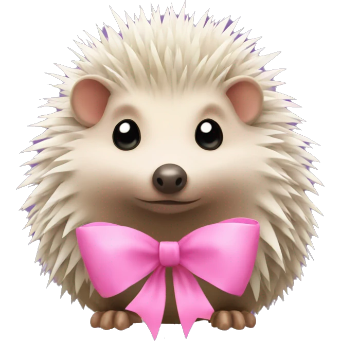 hedgehog with a pink bow emoji
