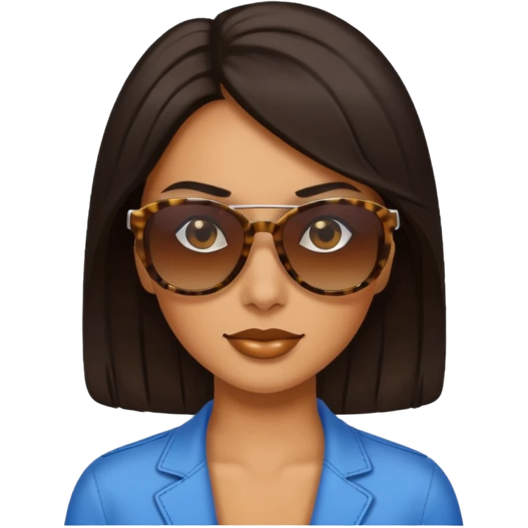 Pelinegra con gafas de sol emoji