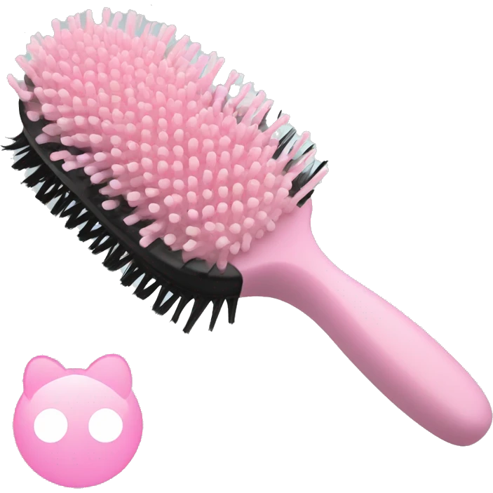 hair brush that is baby pink color  emoji