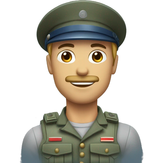 Soldat musclé avec les cheveux bleu  emoji