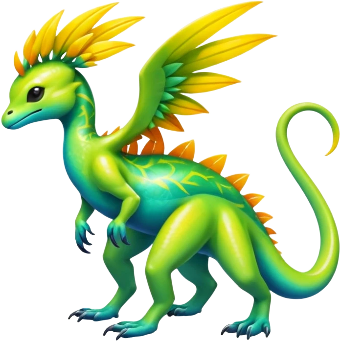 Shiny Exotic Tropical Pokémon-Fakémon-hybrid-creature (full body) emoji