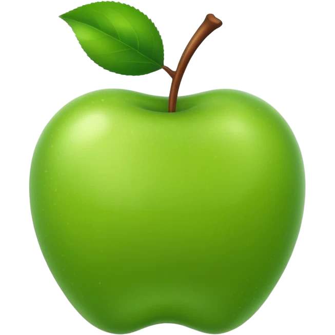 create a happy green apple emoji