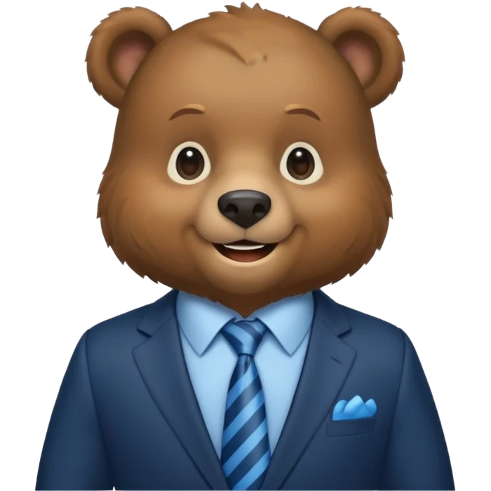 bear with suit and blue tie emoji