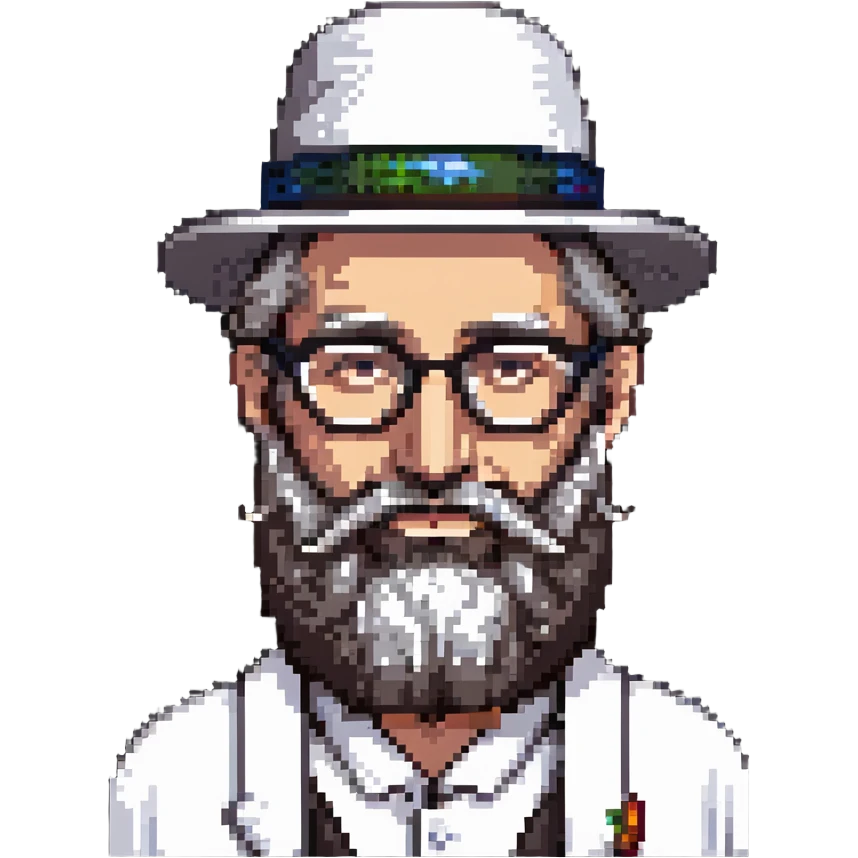 Jewish rabbi with beard, hat, and glasses emoji