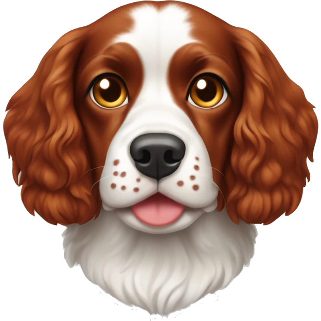 Red and white french britanny spaniel dog emoji