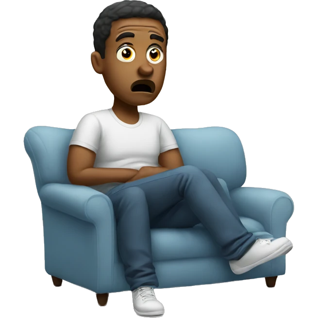 Confused dude on couch emoji