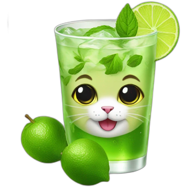 Cat drink mojito  emoji