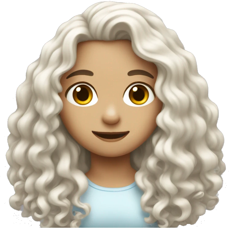 white cutegirl with long curly hair emoji