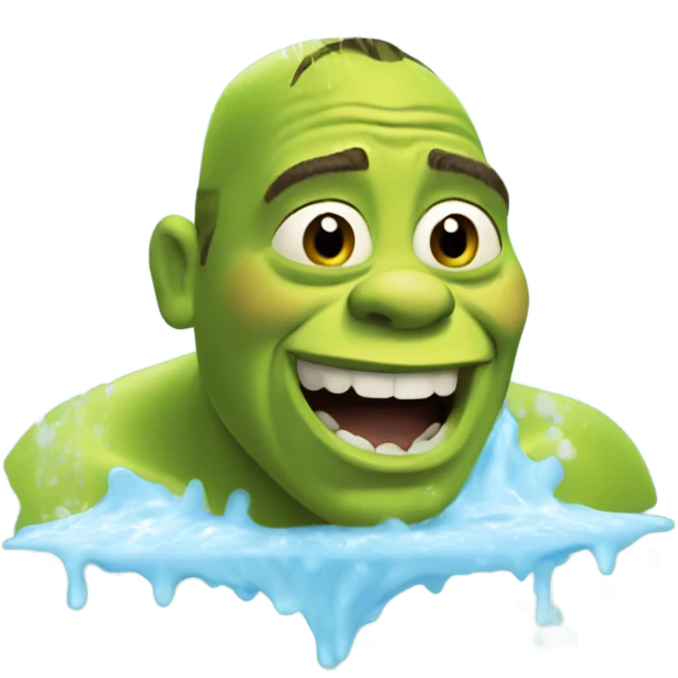 Shrek taking a shower emoji