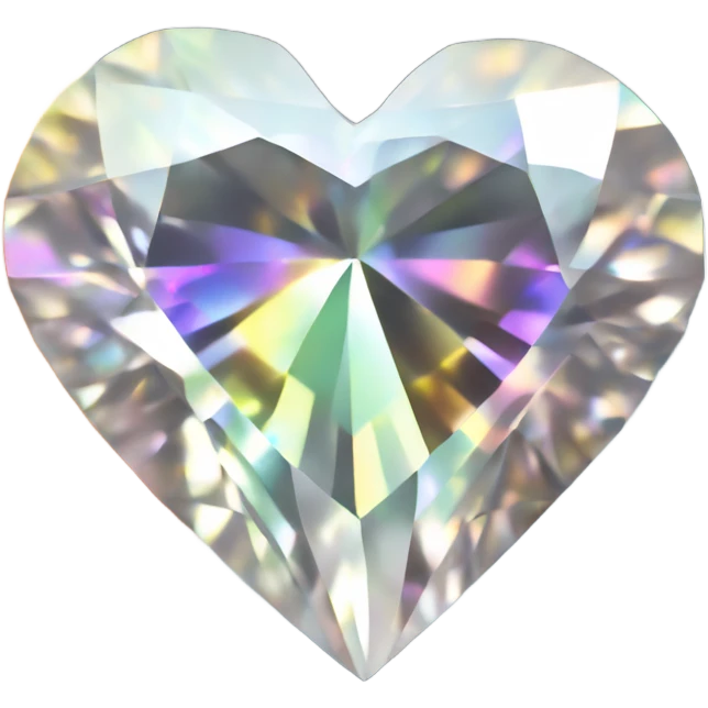 Heart shaped 56-carat iridescent diamond emoji