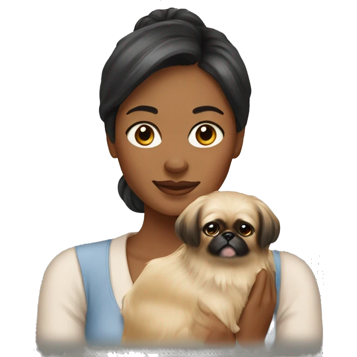 Women with Pekingese emoji