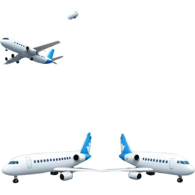 A 3D cartoon airport terminal building with glass windows and airplanes nearby, clean lighting, Memoji-style rendering. emoji