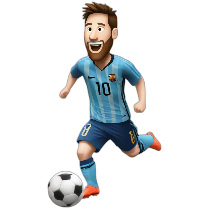 Messi scoring a goal emoji