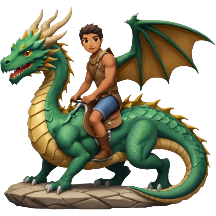 man riding earth elemental dragon emoji