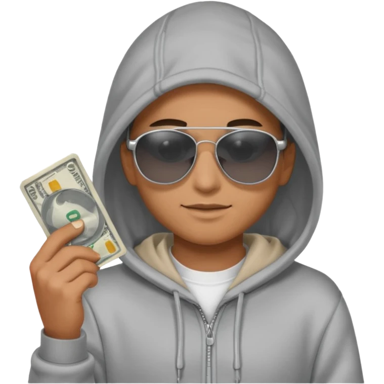 hoodie, sunglasses, money ALL SILVER emoji