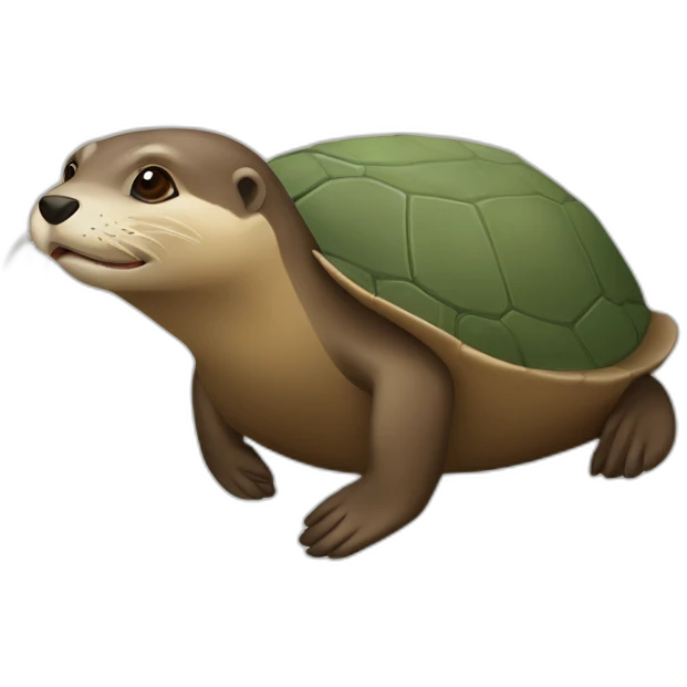 Loutre sur un tortue emoji