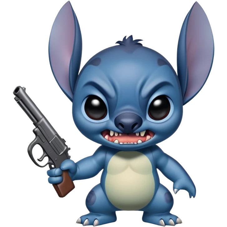 Lilo and stitch with a gun angry emoji