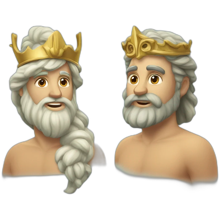 Couple poseidon (trident) et sirène emoji