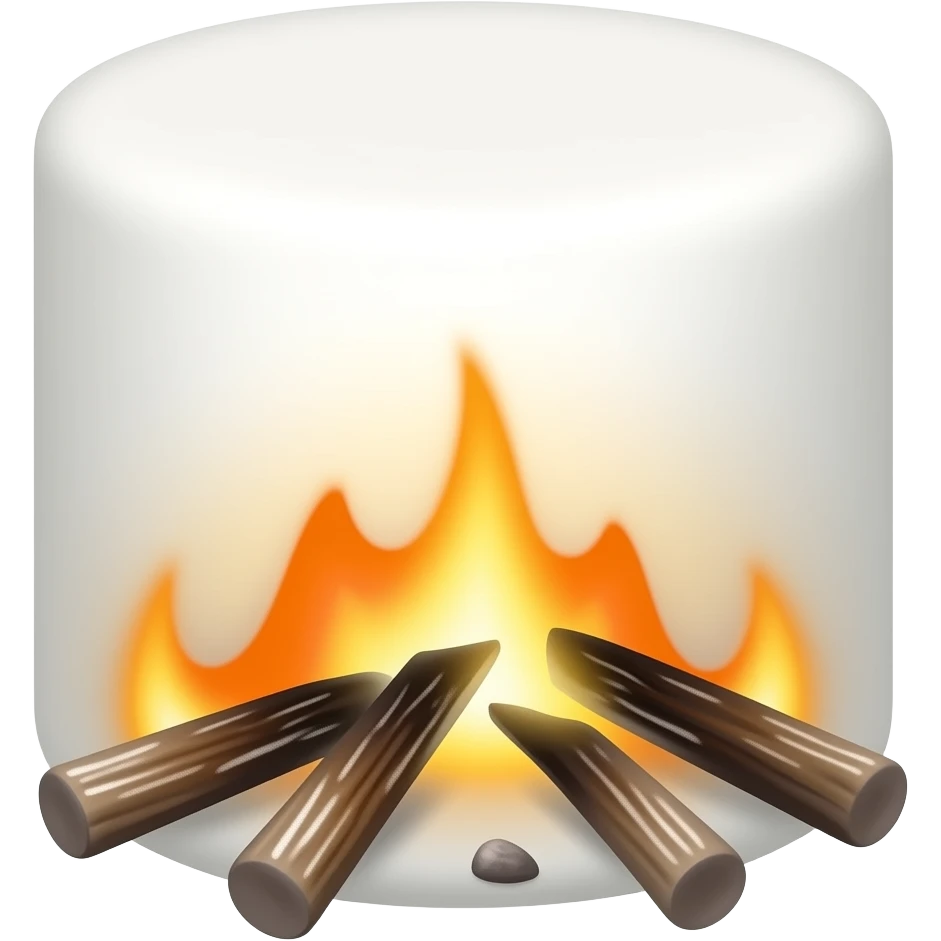 marshmallow roasting emoji