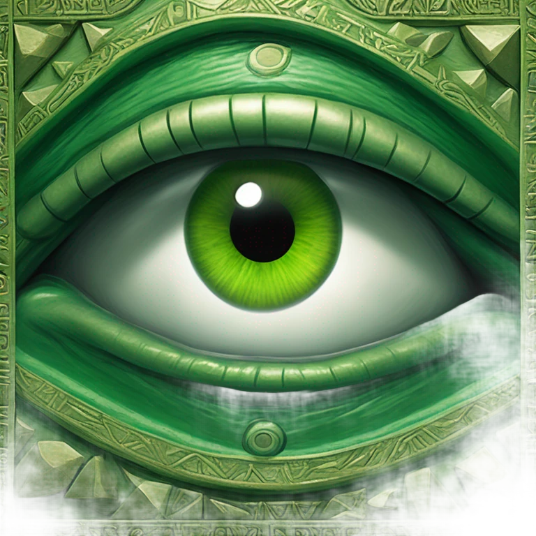 scary eye in perfect money green pyramid emoji