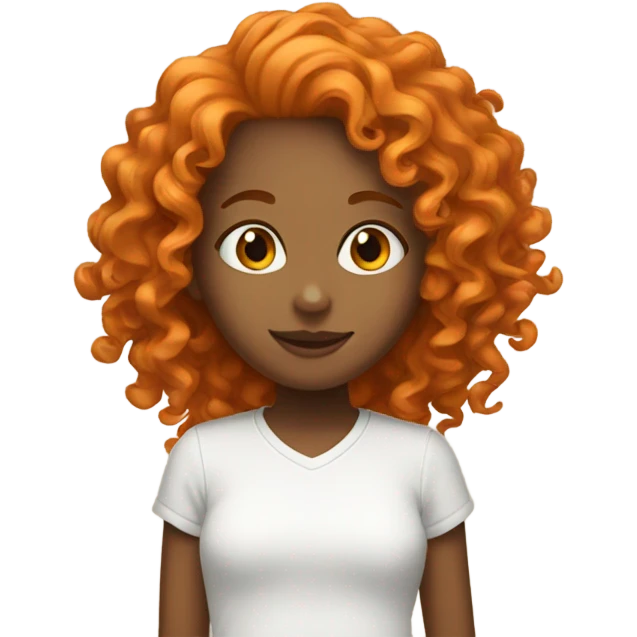 Girl with curly orange hair emoji