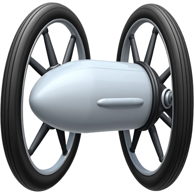 he aircraft's landing gear is one inflated, plump wheel with a strut, black in color, cartoon-style emoji
