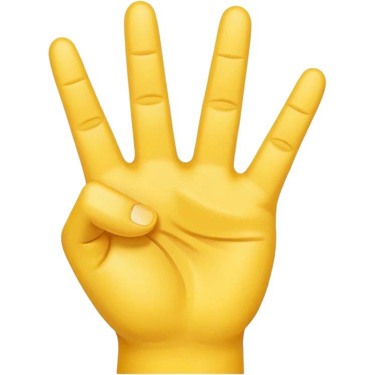 Victory hand sign with 3 fingers (yellow) emoji