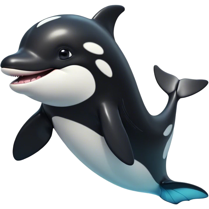 Cinematic Comical orca Portrait Emoji, Head tilted dramatically with an exaggeratedly shocked expression, featuring a sleek black-and-white body with wide, comically expressive eyes full of playful disbelief and animated flippers, Simplified yet hilariously expressive features, highly detailed, glowing with a slightly sassy oceanic glow, high shine, dramatic yet playful, stylized with an air of cheeky marine mischief, soft glowing outline, capturing the essence of a meme-worthy orca that looks ready to make waves with its hilariously dramatic antics! emoji