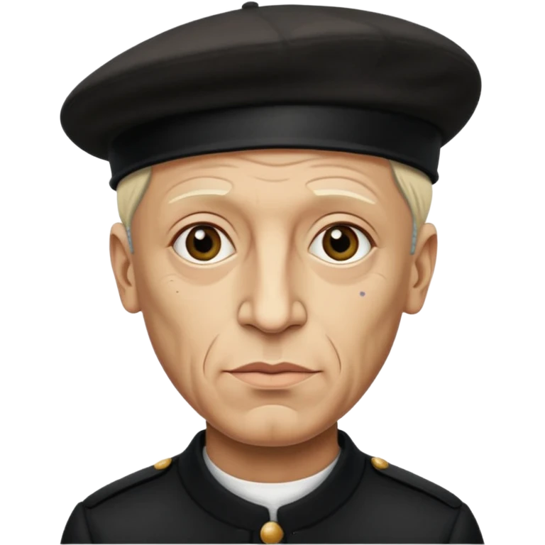 Pablo Picasso wear black berret hat emoji