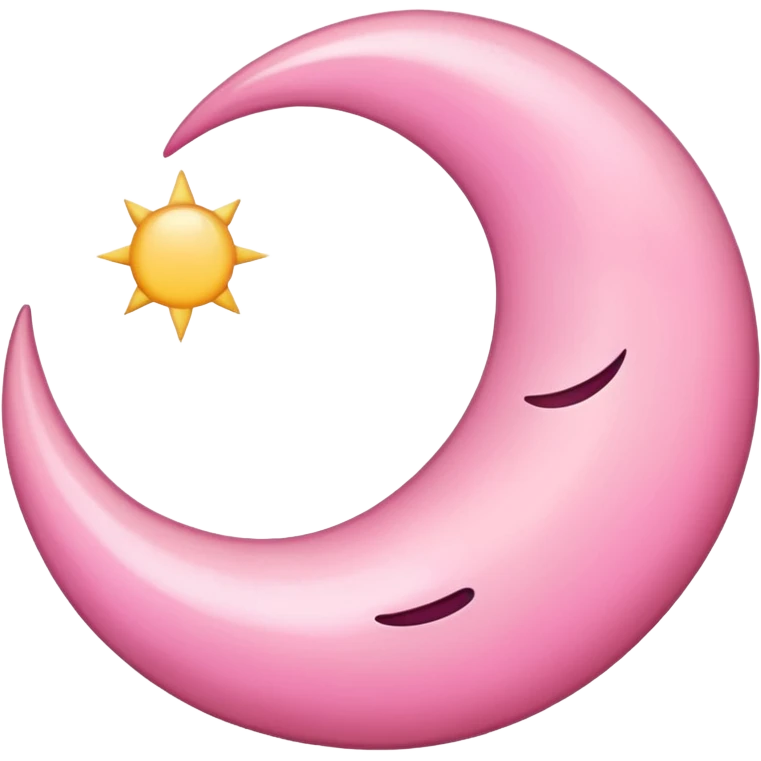 Pink crescent moon emoji