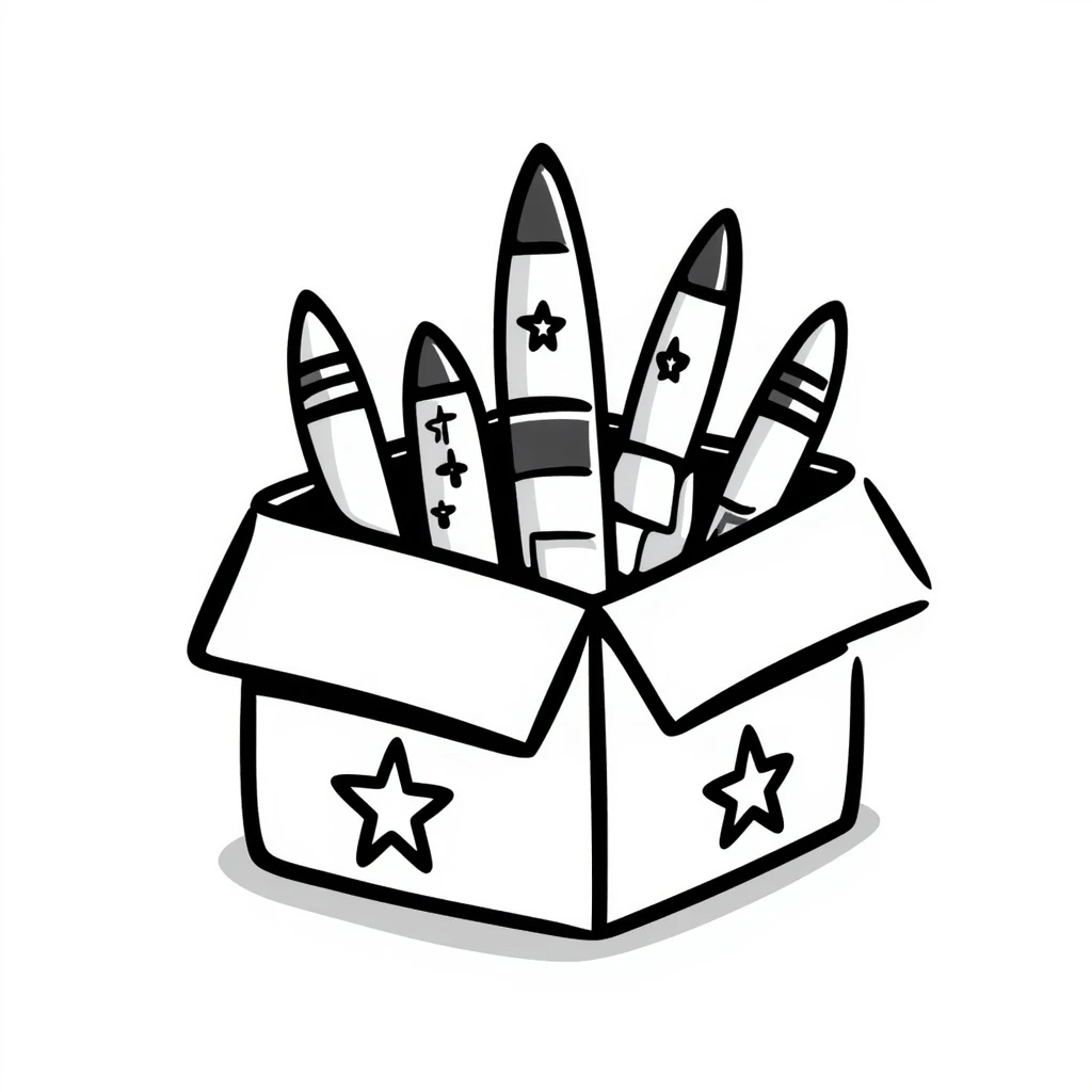 A military box filled with combat missiles emoji
