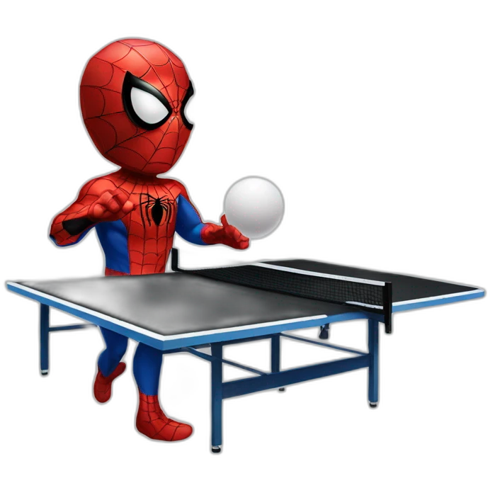 spiderman playing ping pong emoji