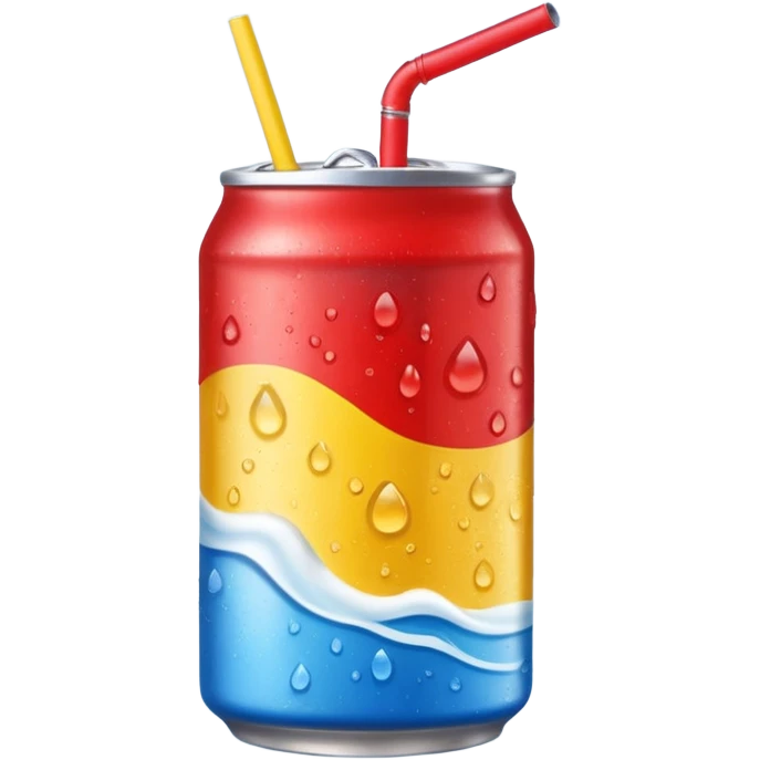 drink can blue red yellow Surfside straw emoji