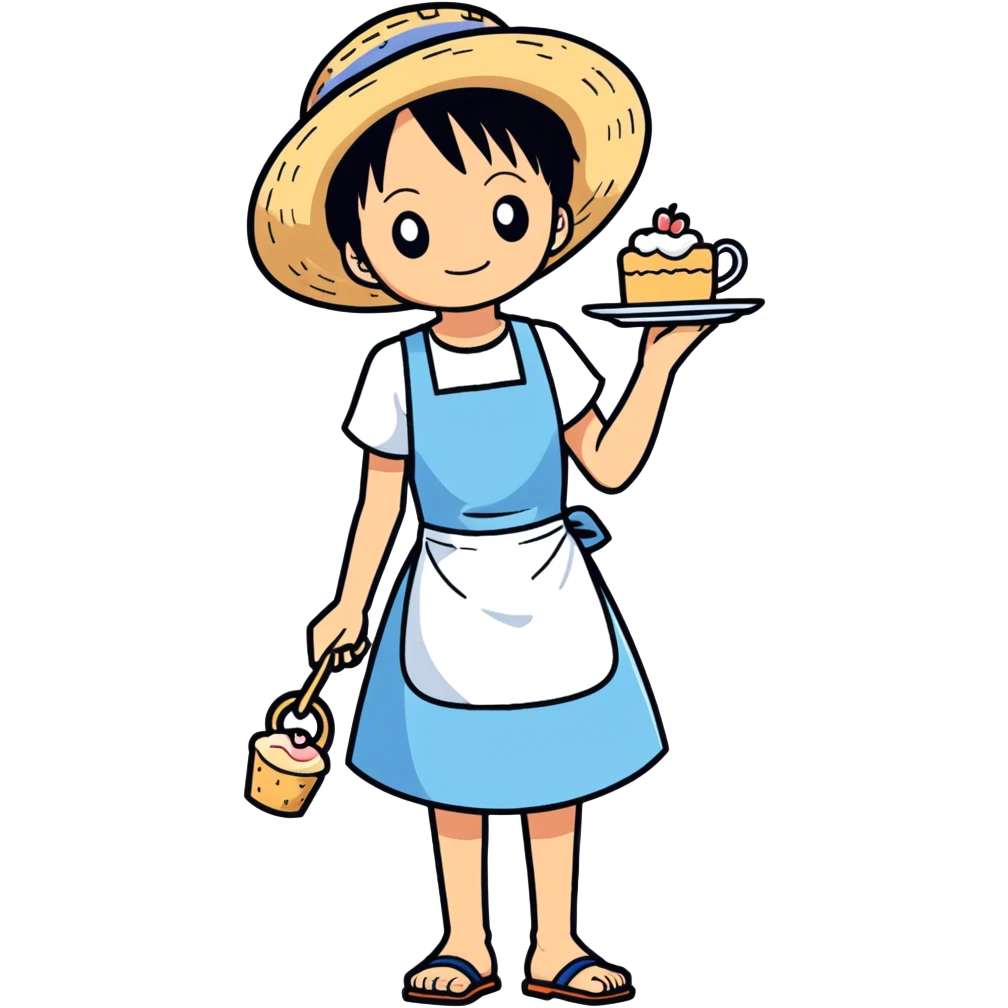 Luffy from one piece but it’s Alice in wonderland  emoji