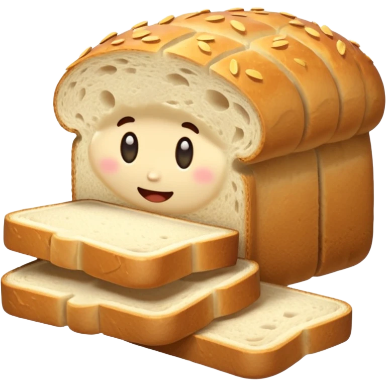just a sliced bread load simple with cut bread slices on ground  emoji