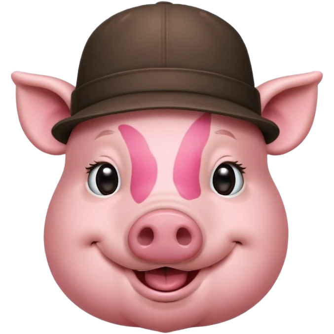 pig wear hat emoji