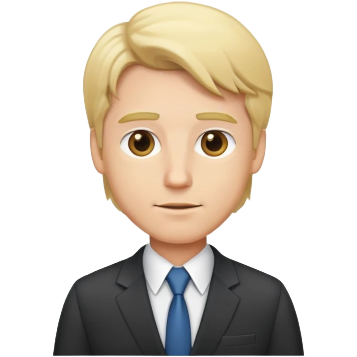 cartoon man with blonde hair in business suit emoji