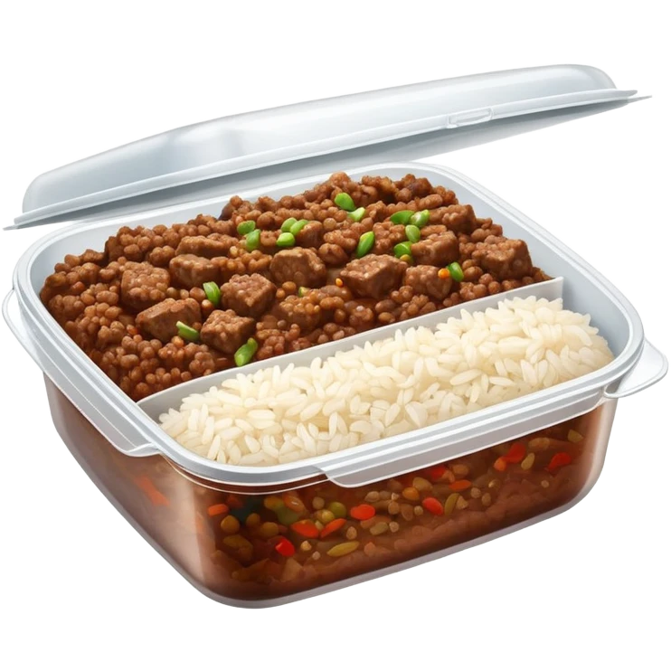 meal prep container with meat & rice emoji