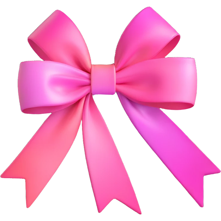 pink bow emoji, cute and shiny, with a gradient effect emoji