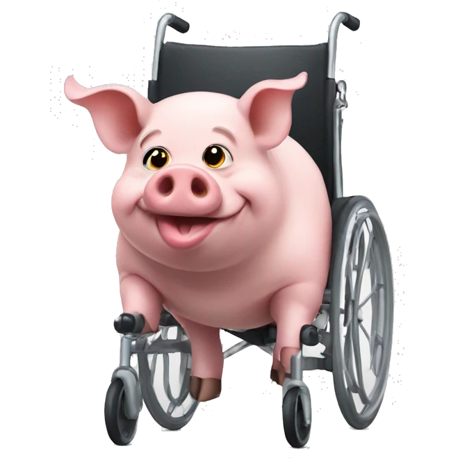 Pig in a wheelchair  emoji